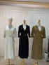 Women Elegant Double Breasted Blazer Long Dress With Waist Belty